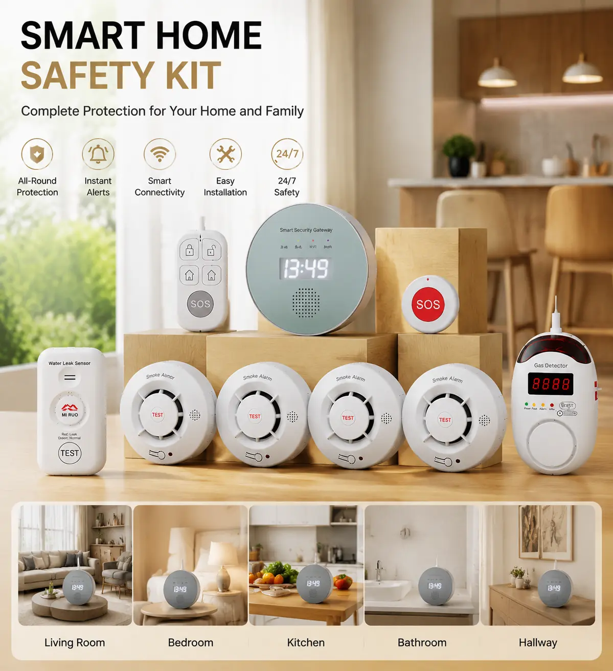 MIRO W51 Wireless Smoke Alarm System Kit product image 2