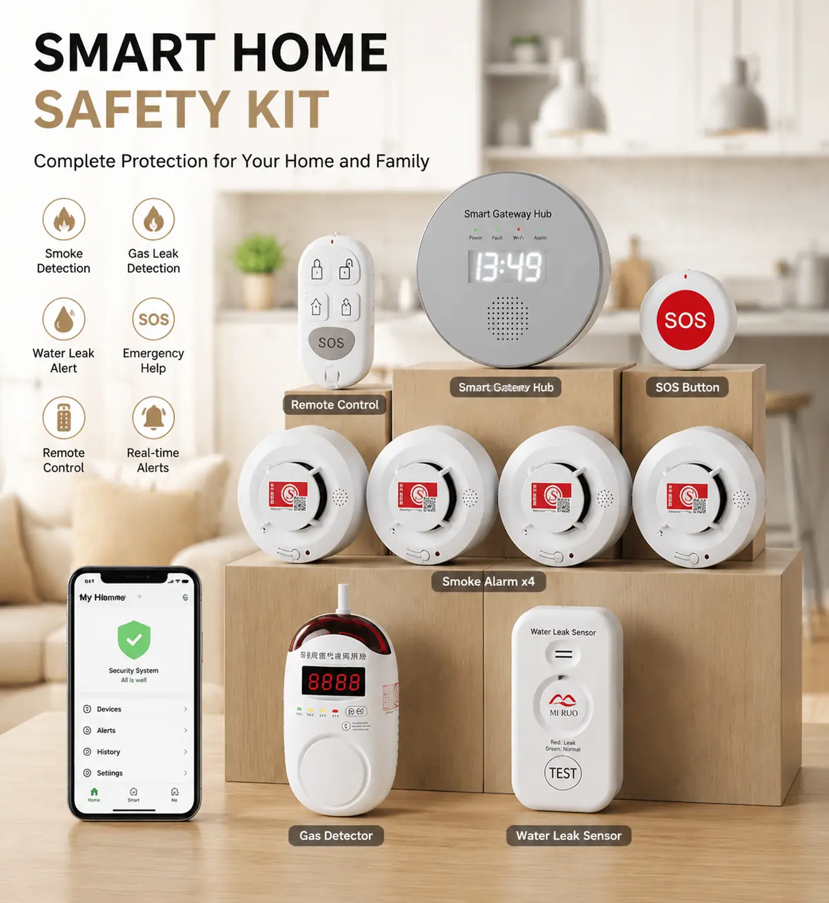 MIRO W51 Wireless Smoke Alarm System Kit product image 5