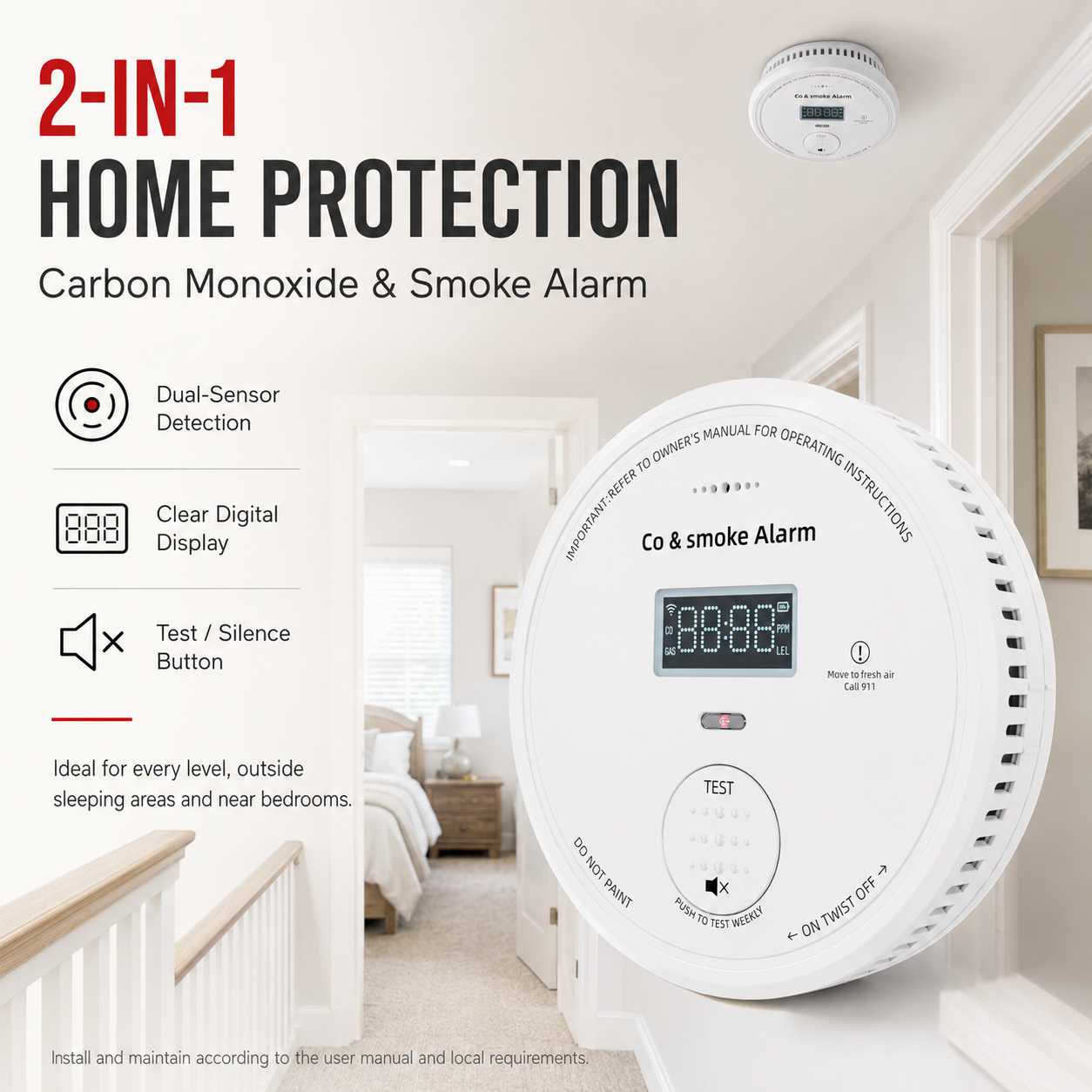 2-in-1 Smoke and Carbon Monoxide Alarm