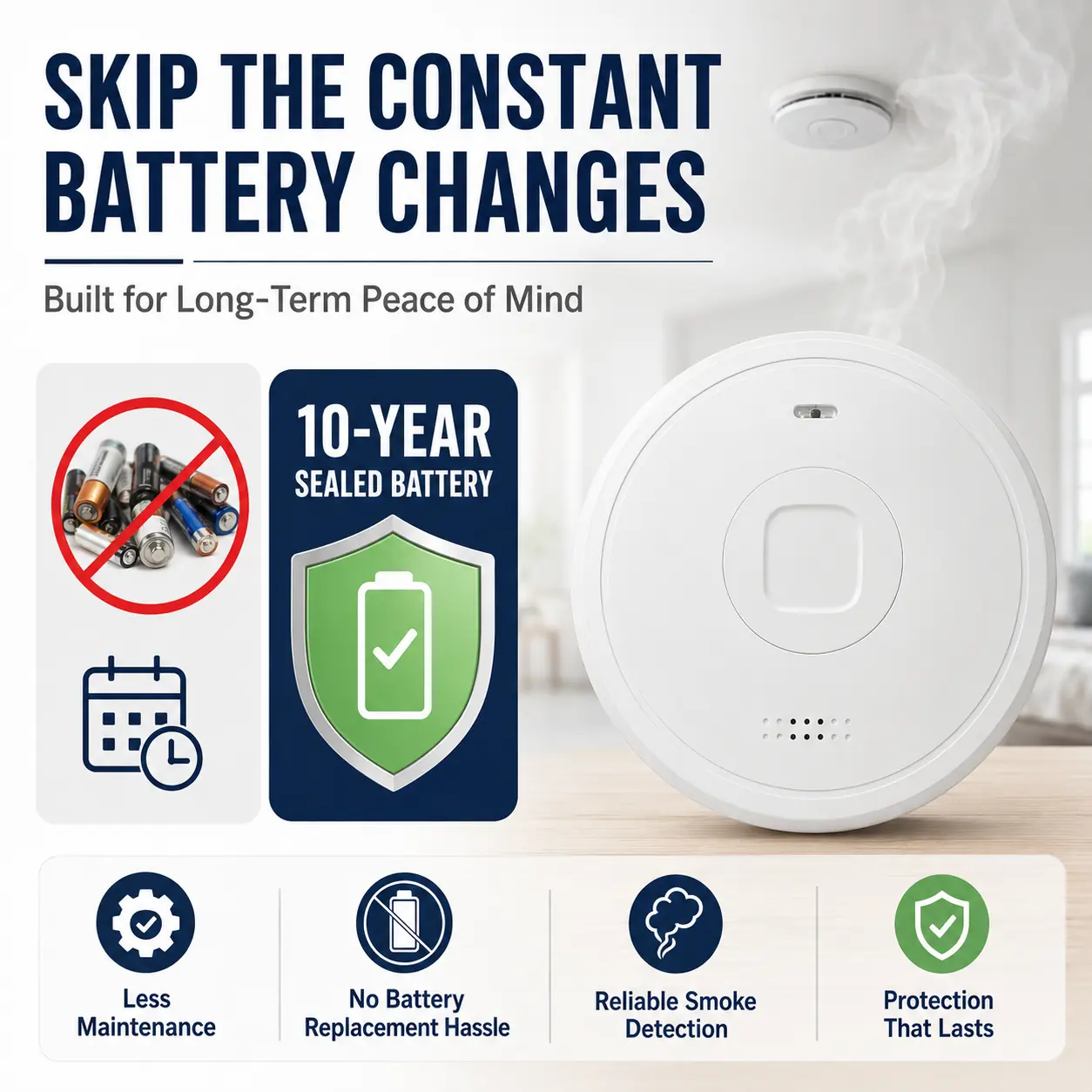 PS-826 10-Year Photoelectric Smoke Alarm product image 2