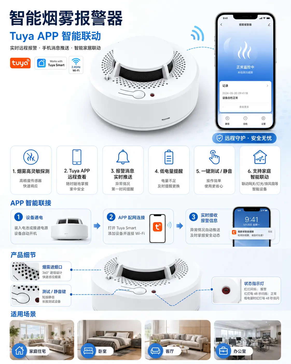 PS818 Smoke Detector product image 2