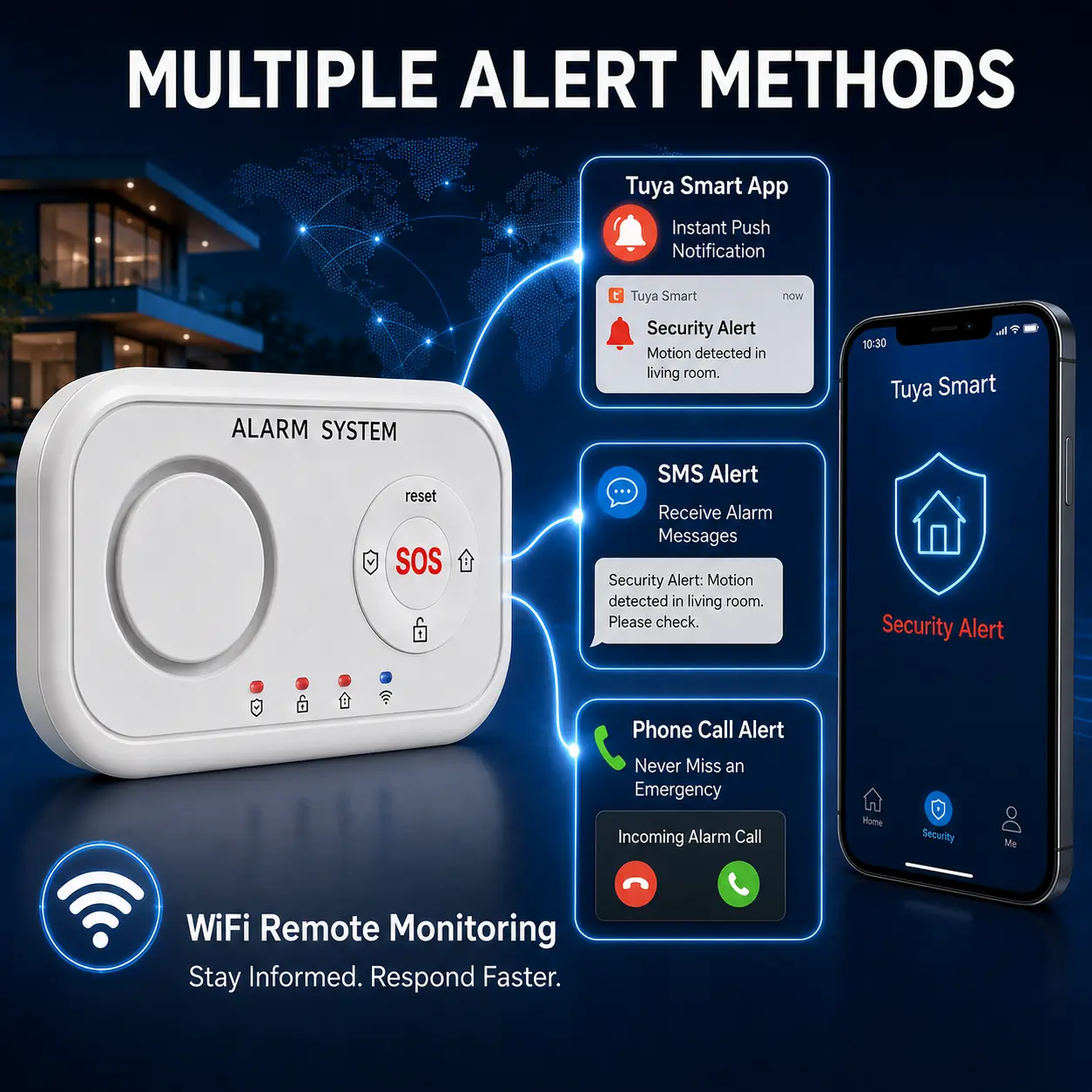 PS-W52 Tuya Wi-Fi Smart SOS Alarm Panel product image 2
