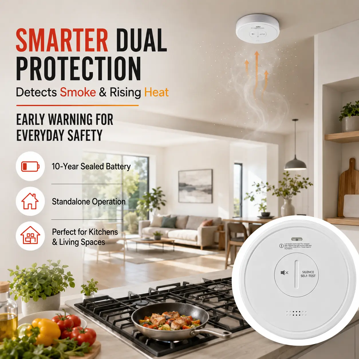 PS-826B 10-Year Smoke and Heat Alarm product image 3