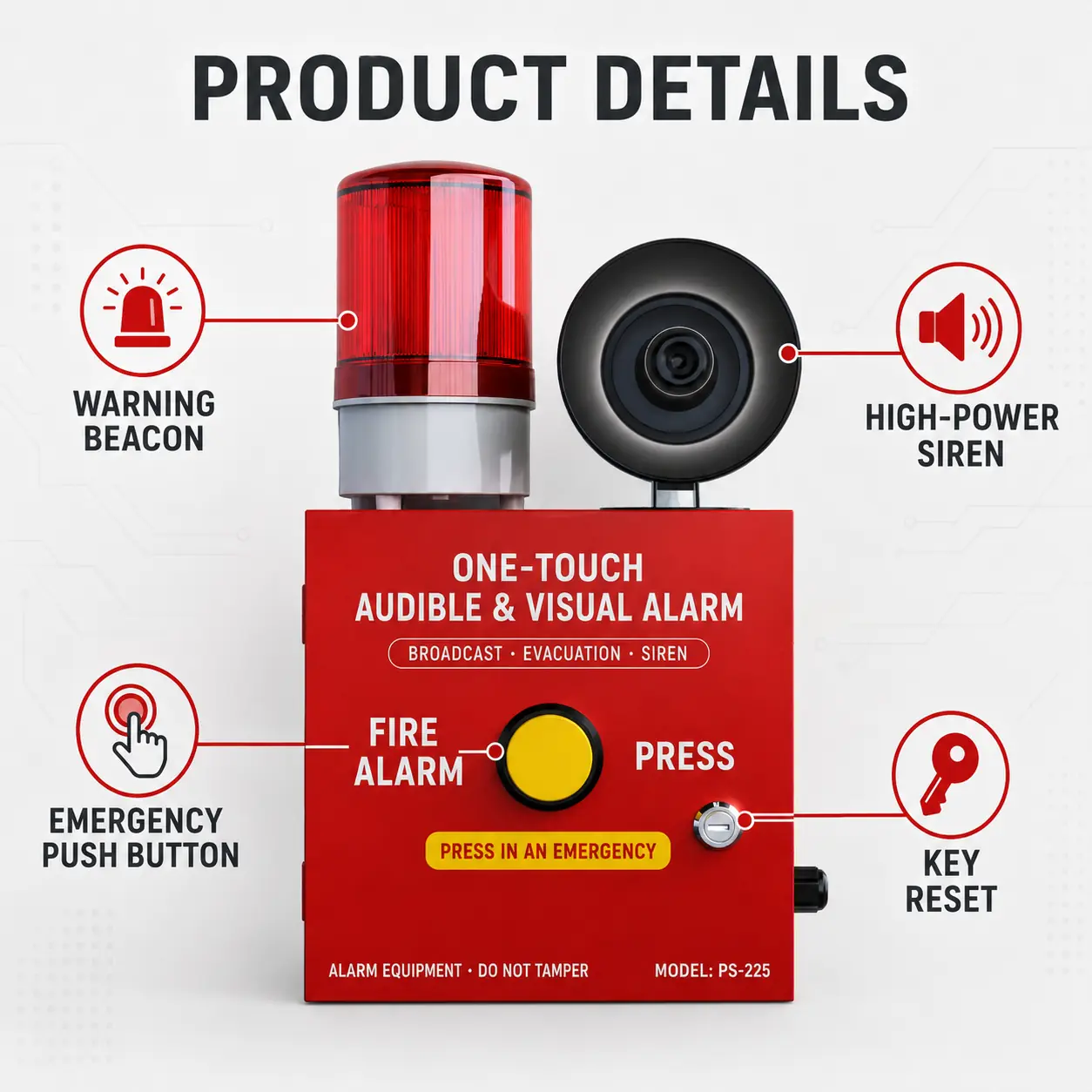 PS -227 Wireless Strobe Siren product image 1