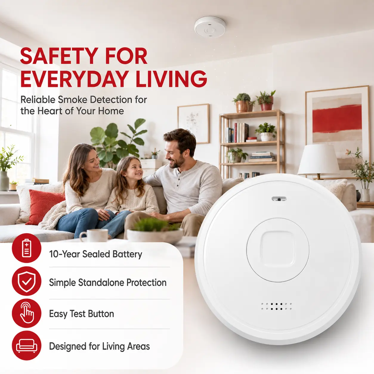 PS-826 10-Year Photoelectric Smoke Alarm product image 3