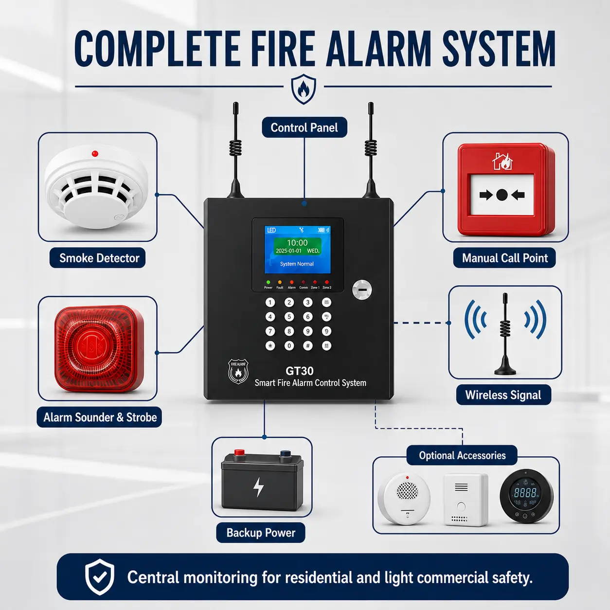 GT30 Addressable Fire Alarm Control Panel