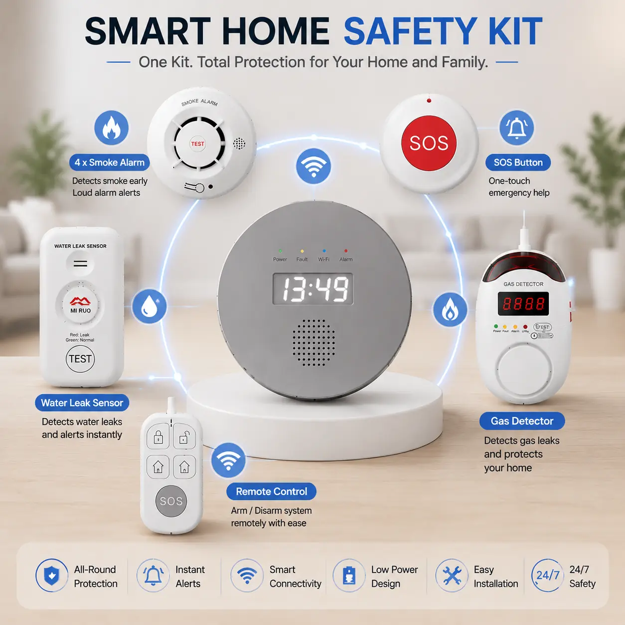 MIRO W51 Wireless Smoke Alarm System Kit product image 4
